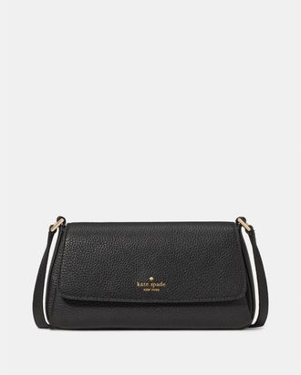 Kate Spade New York Womens Sutton Mini Flap Crossbody - Black Leather - One Size