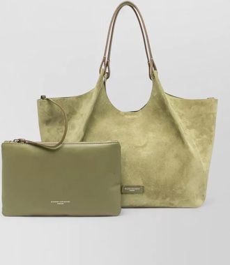 Gianni Chiarini dua suede shoulder bag dual handles