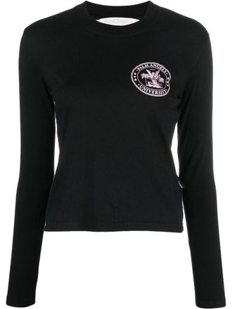 Palm Angels logo-print long-sleeved T-shirt - Black
