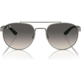 Ray-Ban 56mm Gradient Irregular Sunglasses in Gunmetal at Nordstrom Rack