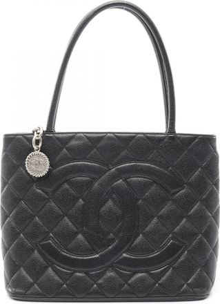 Chanel Black Leather Tote Bag (Pre-Owned)