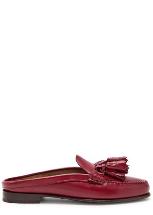 Hereu Borlada Tassled Leather Mule Loafers - Red - 37 (IT37 / UK4)