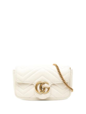 Gucci 2016-2025 Mini GG Marmont Matelasse Leather Flap crossbody bag - Bianco