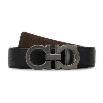 Ferragamo Belts, male, Black, Size: 90 CM Gancini Reversible Leather Belt
