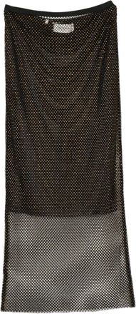 Sportmax Longuette Skirt With Black Net Overlay And Bronze Shimmer