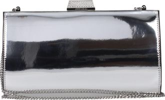 Jimmy Choo London Gray Leather Clutch Womens Bag