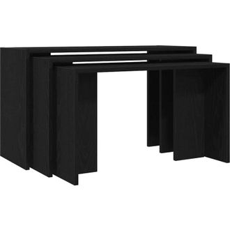 vidaXL Nesting Tables 3 pcs Black Engineered Wood Vidaxl