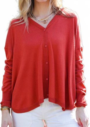 C.T. Plage Button Front Cardigan In Orange