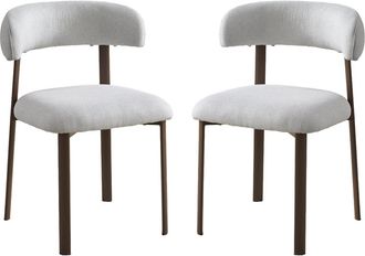 Habitat et Jardin Lote De 2 Sillas De Comedor aurea Imitaci&oacute;n Madera - Gris Claro