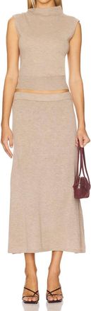 Astr Deora Sweater Skirt In Taupe
