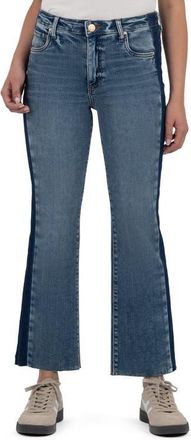 Kut from the Kloth Kelsey Raw Hem Mid Rise Ankle Flare Jeans in Inerrant at Nordstrom, Size 12