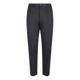 Dolce & Gabbana Suit Trousers, male, Blue, Size: S Wool Twill Trousers