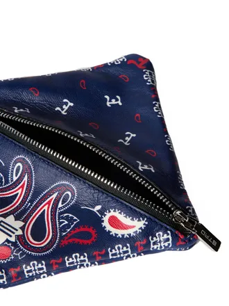 Etro Paisley Print Logo Wallet - Navy