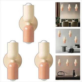 OEM Juego De 3 Apliques De Pared Modernos Para Interiores Tuserxln, 2 Bombillas E27, L&aacute;mparas De Pared De Estilo Escandinavo Para La Decoraci&oacute;n Del Dormit