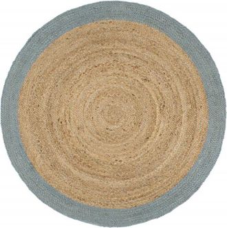 vidaXL vidaXL Tappeto Lavorato a Mano in Juta con Bordo Verde Oliva 180 cm