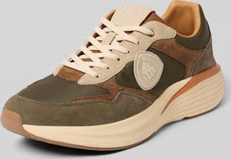 Blauer Sneaker mit Label-Patch und -Pr&auml;gung Modell LANDER02 in Oliv, Gr&ouml;&szlig;e 41