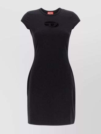 Diesel cotton slim-fit cutout logo mini dress