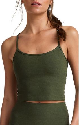 Beyond Yoga Space Dye Slim Racerback Crop Tank in Beyond Olive Heather at Nordstrom Rack, Size X-Small