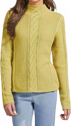 Tribal Funnel Neck Sweater In Pistacchio