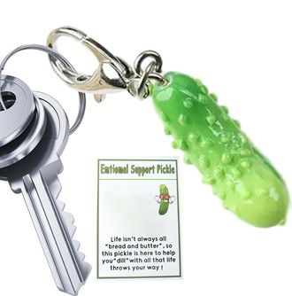 Generic Pickle Charm for Bag - Cucumber Keyring Decoration,Positive Bag Accessory, Backpack Car Key Decoration for Men Women, Emotional Support Keychain Penda