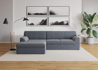 Domo Collection Ecksofa »Topper, elegant und zeitlos, kompaktes Stellmass 245/155cm, L-Form« mit Recamiere, wahlweise mit Schlaffunktion