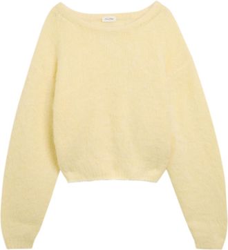 American Vintage Niby Brushed Alpaca-blend Jumper - Yellow - S (UK8-10 / S)