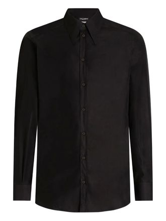 Dolce & Gabbana point-collar shirt - men - Cotton - 44 - Black
