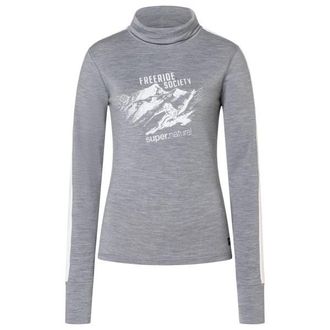 super.natural Freeride Roll Neck Merinopullover f&uuml;r Damen | grau