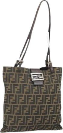 Fendi Pre-owned Canvas Schoudertas - Dames - Vintage Schoudertas - Bruin - ONE Size - Vintage
