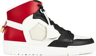 Buscemi Hoge hangslot sneakers wit/zwart/rood - Heren - Sneakers - Veelkleurig - 42 EU - Leer - Schoenen