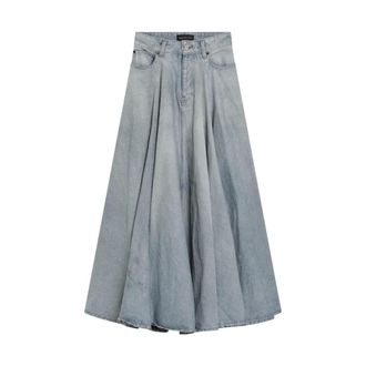 Balenciaga Godet Maxi Skirt - female - Balenciaga - Denim Skirts - Blue - XS - Skirts