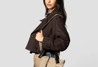 Alexander Smith Lauren Small handbag with shoulder strap in beige nylon