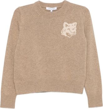 Maison Kitsun&eacute; Fox Head Intarsia-knit Sweater