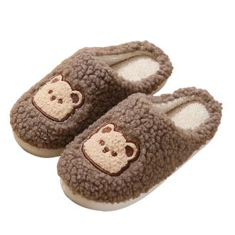 Generic Womens Bear Slippers - Memory Foam Fluffy Slippers Women - Cute Animal Shoes Cozy House Shoe Warm Winter Plush Slipper Indoor Outdoor Mules Soft Comfy