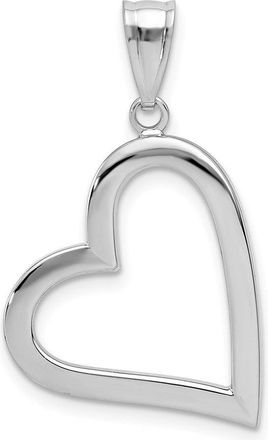 Diamond2Deal 14k White Gold Polished Hollow Heart Pendant