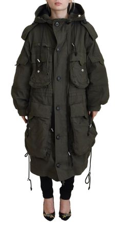 Dsquared2 Dsquared&sup2; Hooded Full Zip Long Parka Coat Womens Jacket (Pre-Owned)