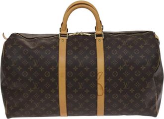Louis Vuitton Keepall 55 Brown Canvas Travel Bag (Pre-Owned)