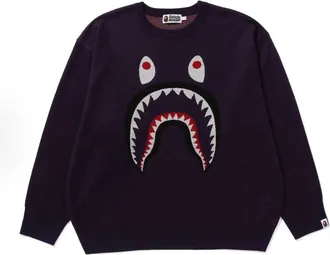 A Bathing Ape Shark Jacquard Sweater Purple 1J80-120-006-PUR