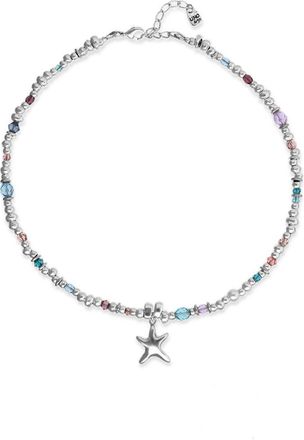 UNOde50 Multicolor Faceted Bead Necklace with Star Charm in Silver at Nordstrom