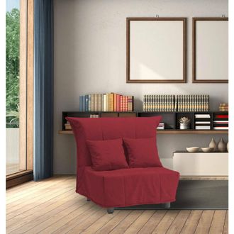 Talamo Italia Sofa Cama Alma, Sof&aacute; Individual, 100% Made In Italy, Sill&oacute;n De Sal&oacute;n Con Apertura Trolley, En Tela Acolchada, Con Almohadas Incluidas, Cm 85x90h85, Ro