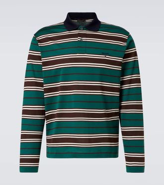 Prada Striped cotton jersey polo shirt