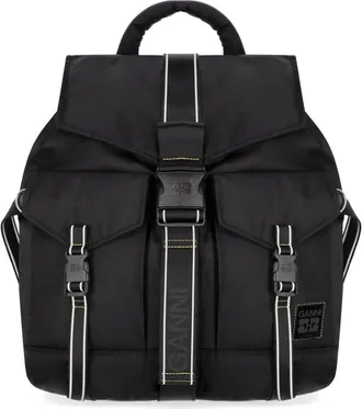 Ganni ZAINO RE-TECH NYLON NERO GANNI