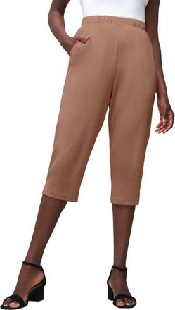 Jessica London Soft Ease Capri in Creamy Mocha at Nordstrom, Size 20