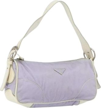 Prada Pre-owned Shoulder Bags, female, Purple, Size: ONE SIZE Pre-owned Nylon Shoulder Bag