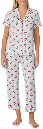 Kate Spade New York print crop pajamas in Blue Multi at Nordstrom, Size X-Small