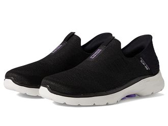 Skechers Go Walk 6 Fabulous View Hands Free Slip-Ins Womens Shoes Black/Lavender : 10.5 B - Medium, Textile
