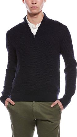 Bruno Magli Textured 1/4-Zip Merino Wool Mock Neck Sweater
