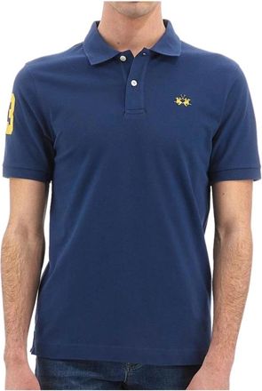 La Martina Polo Shirt met Korte Mouwen - Heren - Polos - Blauw - 2XL - Katoen - Tops