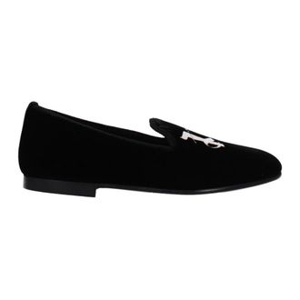 Palm Angels Schoenen, Dames, Zwart, 40 EU, Leer, Velvet Slip-On Loafers
