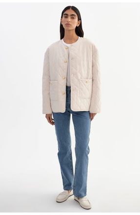 LaMarque Hera | Quilted Collarless Jacket in Whisper White at Nordstrom, Size Xx-Small
